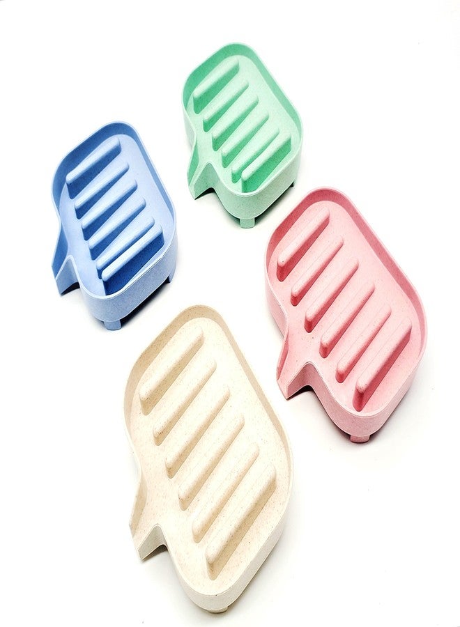 Baskety Soap Dish for Bathroom, Bathtub & Wash Basin Self Draining, Durable & Non-Slip Soap Holder Tray - Pack of 4 (Random Color) - Image 1